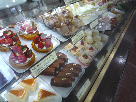 ケーキのショーケース