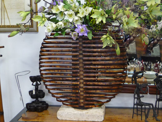籐製フラワーベース